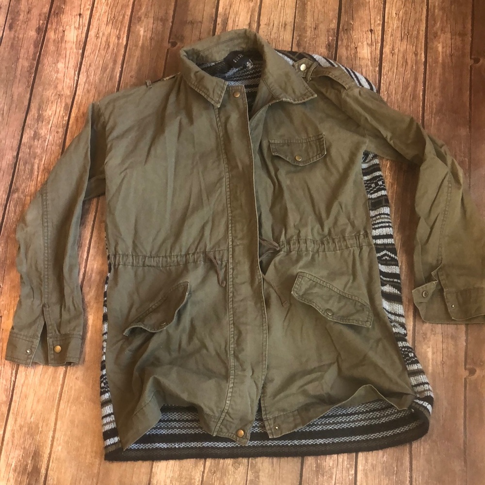Blu Pepper Military Jacket with Sweater Back Panel Size M